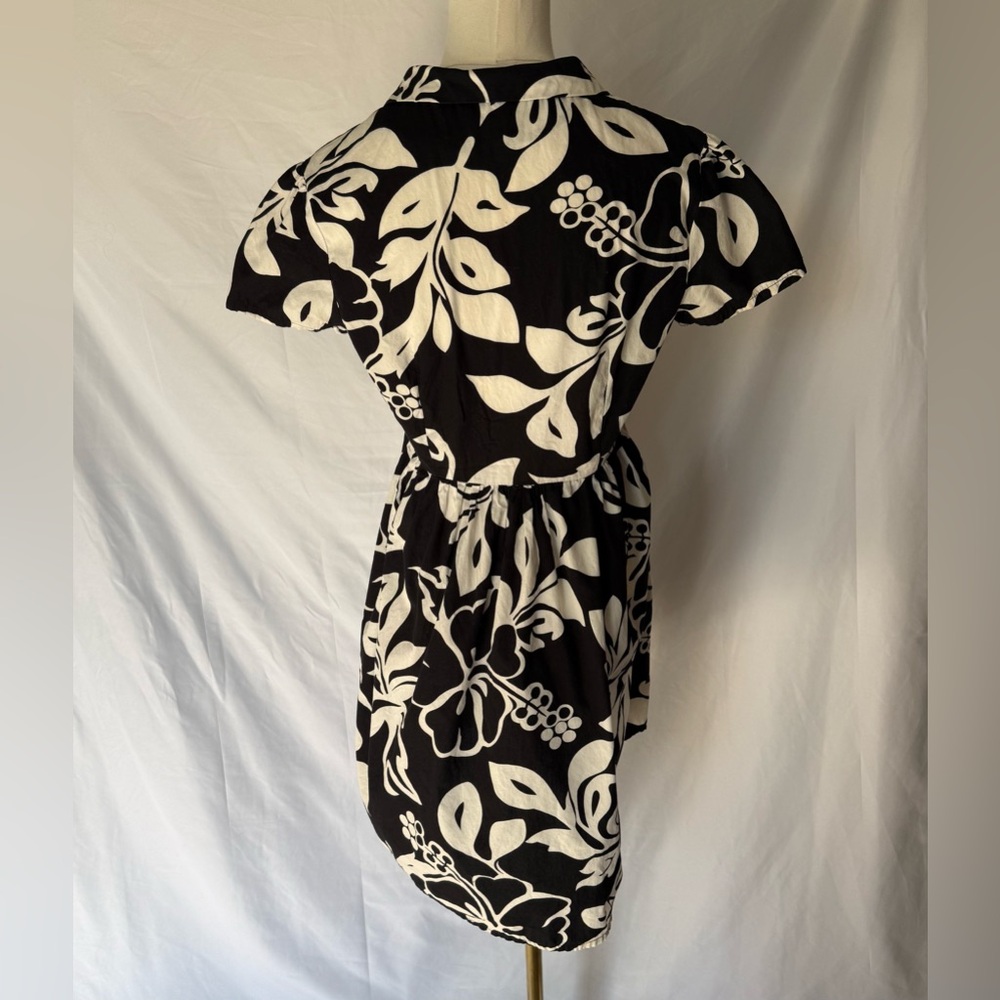 KK Korz Black & White Floral Short Sleeve Mini Dress – Size 6 - Picture 6 of 10